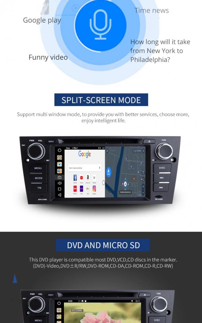 Android 8,1 de Spelerdashboard Uitgeruste FM/AM Functie MP3 MP5 van Autobmw GPS DVD