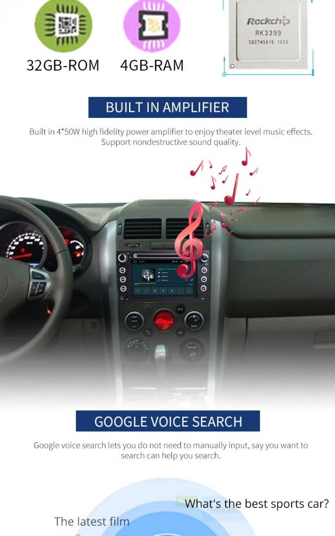 GPS-de Autodvd Speler Bluetooth van Navigatiesuzuki - de Toegelaten Kern schors-A72 Acht van PX6 RK3399