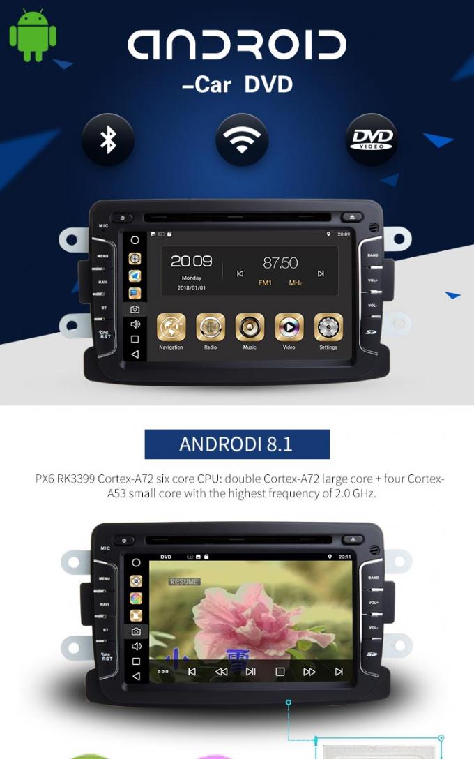 Android 8,1 Renault-de Stereo-installatie van de Stofdoekauto en Dvd-Speler met Auto Radiogps