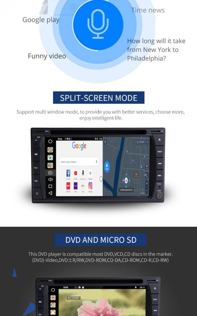 Het Scherm Dubbele DIN Dvd Speler met meerdere balies, van de Autodvd van PX6 8core Android de Spelergps Navigatie