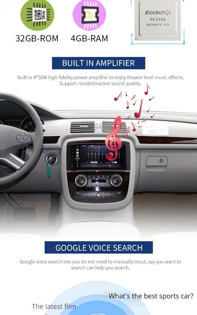 Android 8,1 Mercedes-Benzdvd Speler Uitgeruste Google Navitel Igo Kaarten