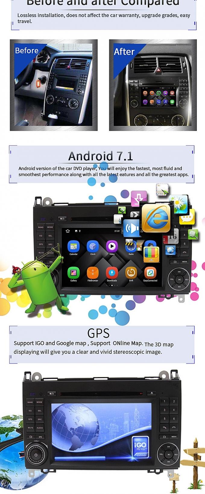 Android 8,0 Mercedes-Benzdvd Speler met 4+32G BT WIFI DTV Google Map TPMS