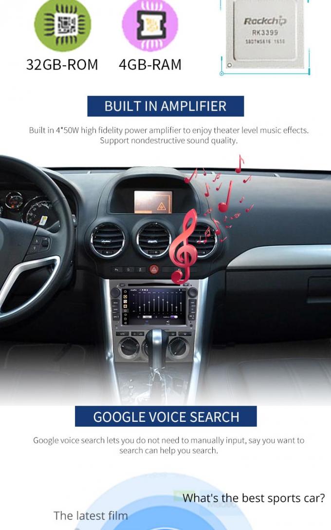 Android 8,1 Opel-de Output Dubbel DIN van de Autoradio HMDI met Zwart Grijs Zilveren Kader