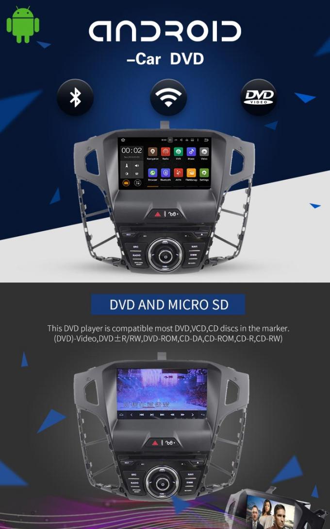 8 RDS van de de Autodvd Speler van Ford van het duimtouche screen SCHAR Stereo Toegelaten Bluetooth -