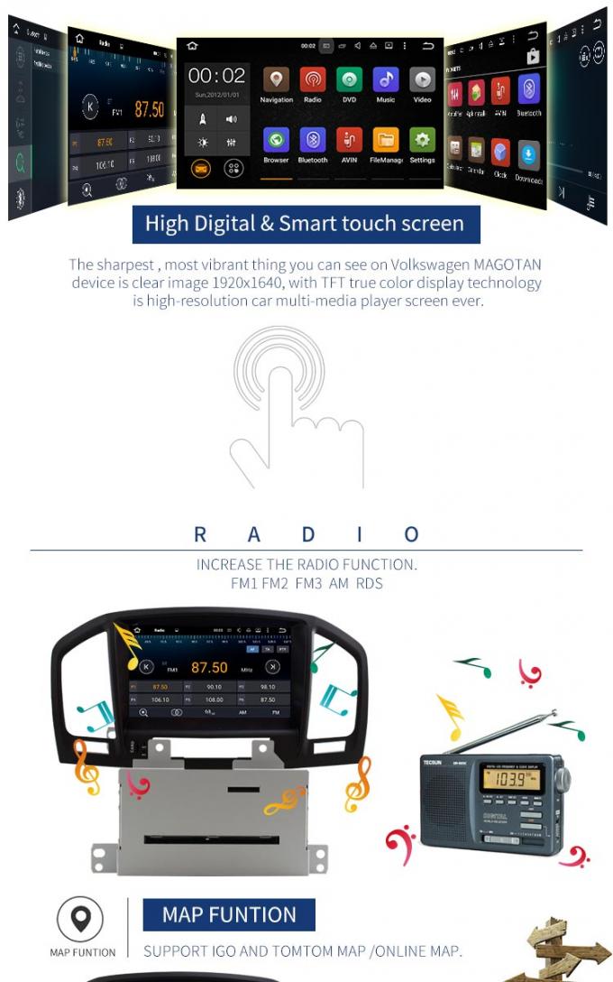 Android 7,1 Opel-de Spelerinsignes van de Autoradio DVD met de Radio Van verschillende media