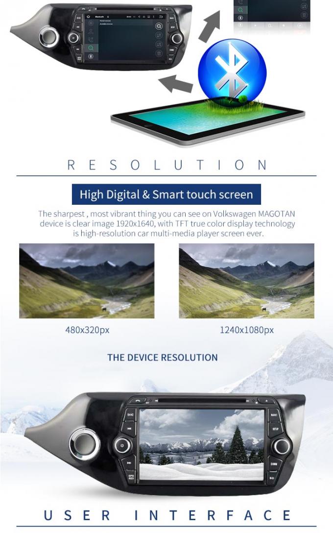 7 de Stereo-installatie van de duimauto die met Android, de Speler van KIA CEED Bluetooth DVD voor Auto werkt