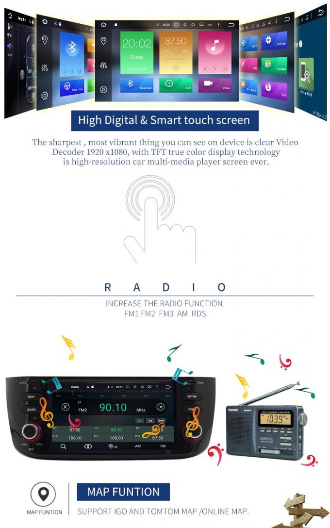 Android 8,0 de Speler van Autofiat Dvd met Stereo Radiogps voor NIEUWE LINEA