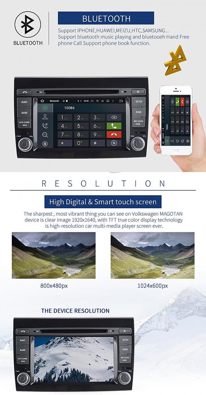 De speler Android 7,1 van Dvd van de touch screenauto met de Radiostereo-installatie van Mp4 voor BRAVO
